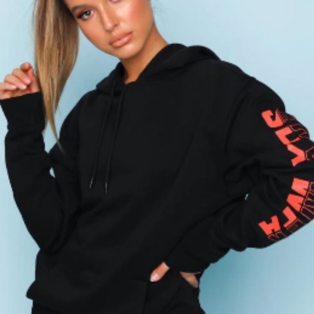Sarah’s Day White Fox Boutique Black Hoodie